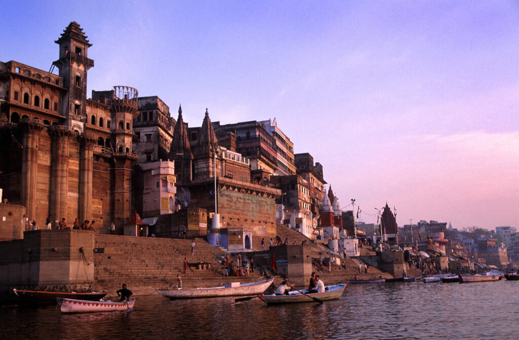 Beautiful water view in the morning of Ganges Varanasi India